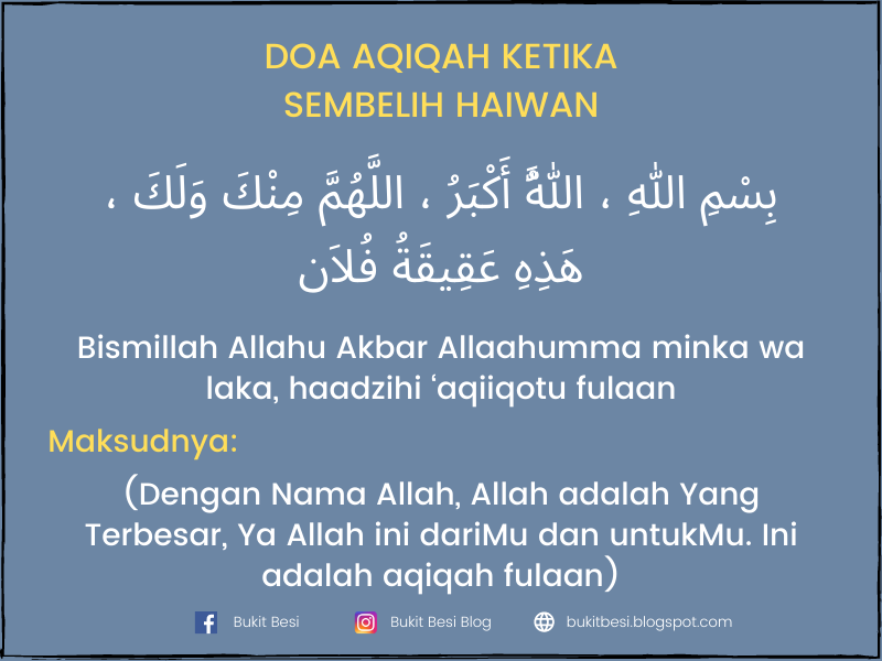 Doa Aqiqah Untuk Anak Lelaki & Perempuan (Hukum & Syarat) | Bukit Besi Blog