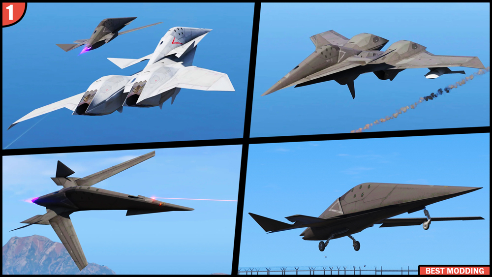 Top 3 GTA V Best Military JET [Add On] Best Modding Vehicles