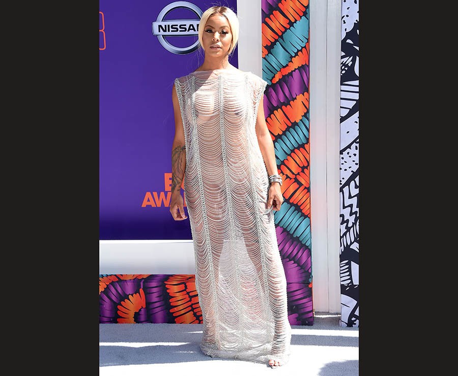 Alexis Skyy Exposes Her Boobs In Long Sheer Tunic Gown At The BET Awards Ph...