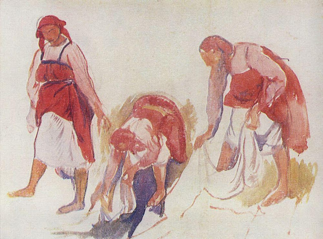 Серебрякова Зинаида Евгеньевна - Этюд для картины Беление холста. 1916-1917