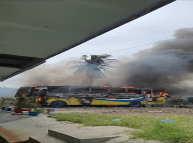 Bus PO Pinem Terbakar di Markas Penyimpanan, 5 Unit Damkar Meluncur ke Bunga Terompet Medan