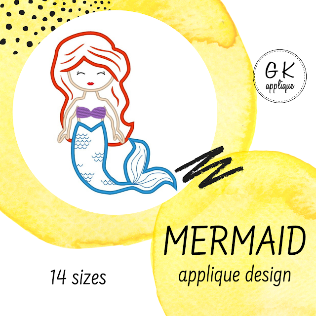 Mermaid applique design