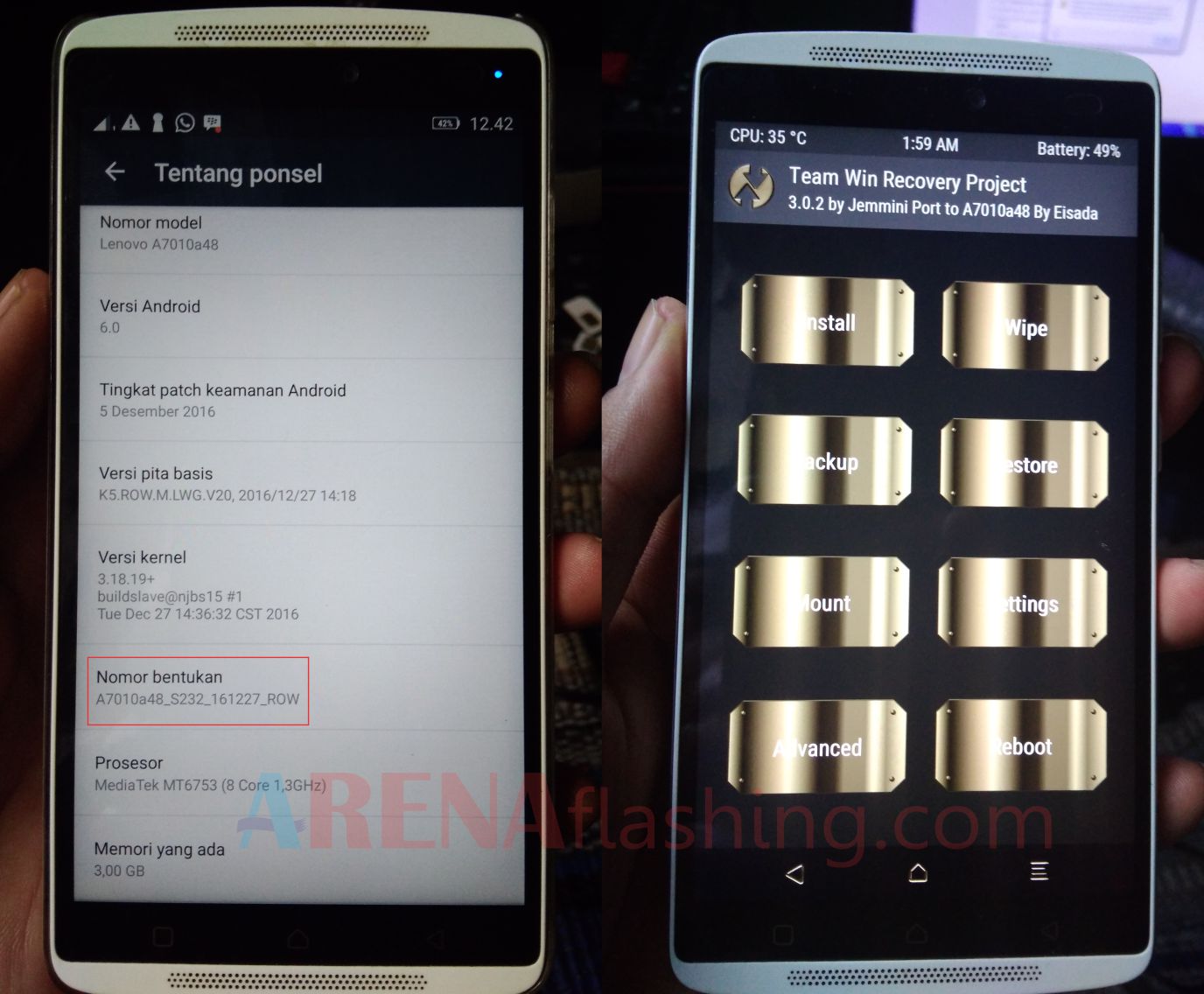 Cara Pasang TWRP Lenovo Vibe K4 Note A7010a48 Tutorial