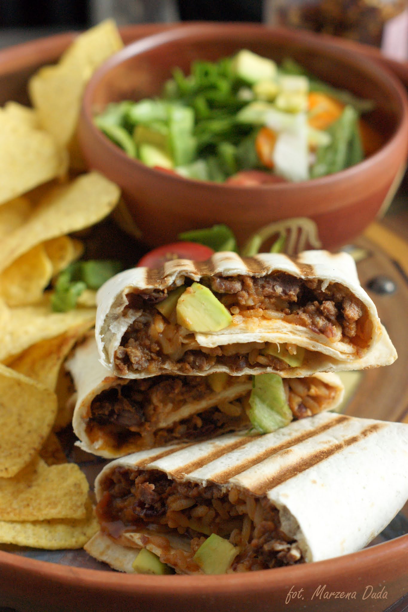 Burrito z chili con carne z dynią z wolnowaru