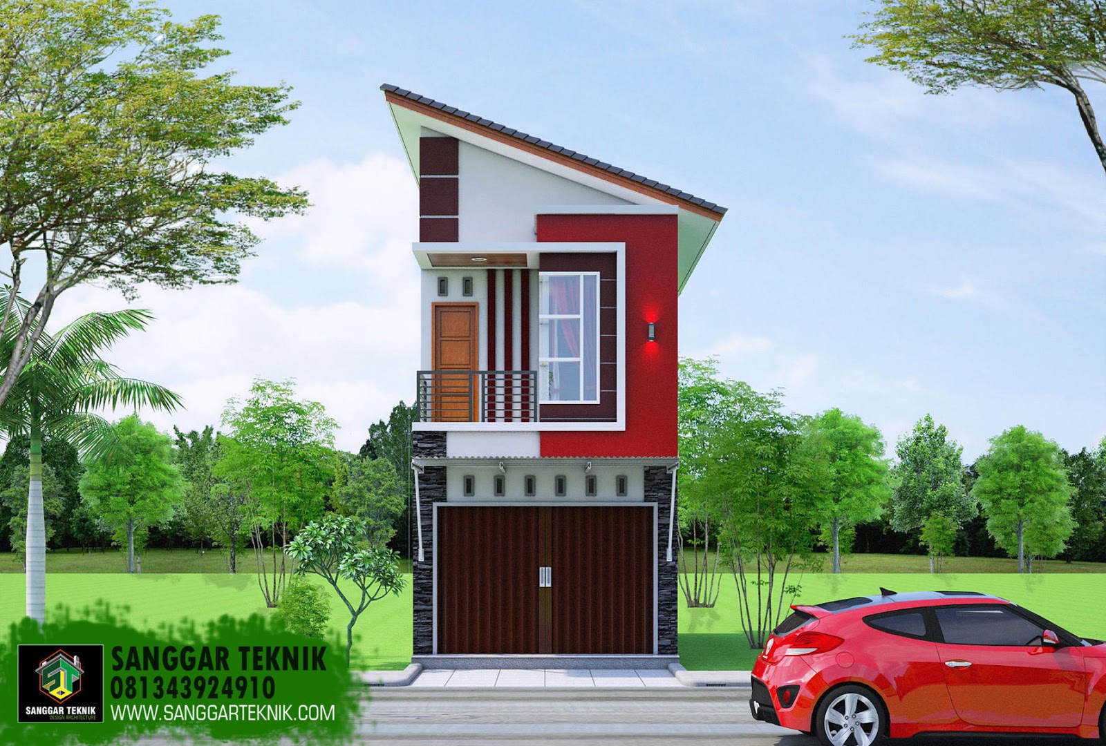  DESAIN  RUKO  MINIMALIS MODERN 2  LANTAI  4 X 8 Meter 