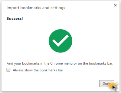 นำเข้าบุ๊กมาร์ก รหัสผ่านไปยัง Chrome 4