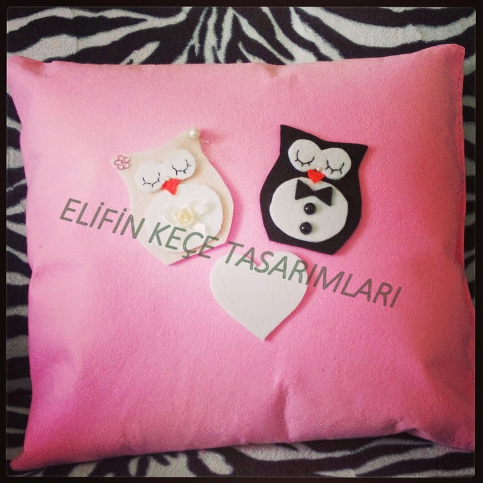 Elifin Keçe Tasarımları keçeden yastık, bebek yastığı, dekoratif