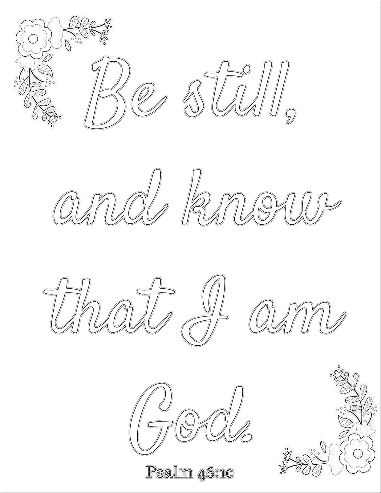 Coloring Page Be Still And Know That I Am God Coloring Pages