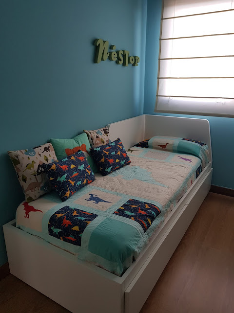 tutorial colcha patchwork dinosaurios