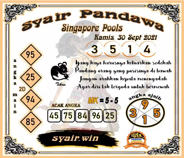 Prediksi Syair Sgp 30 September 2021 - Pangkalantoto