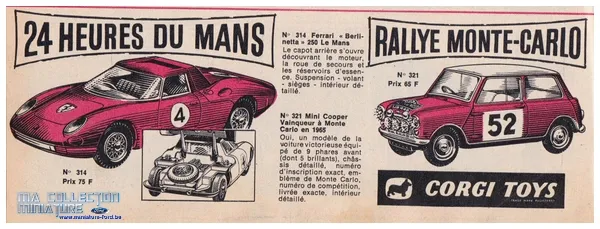 Corgi Toys, les publicités de 1965