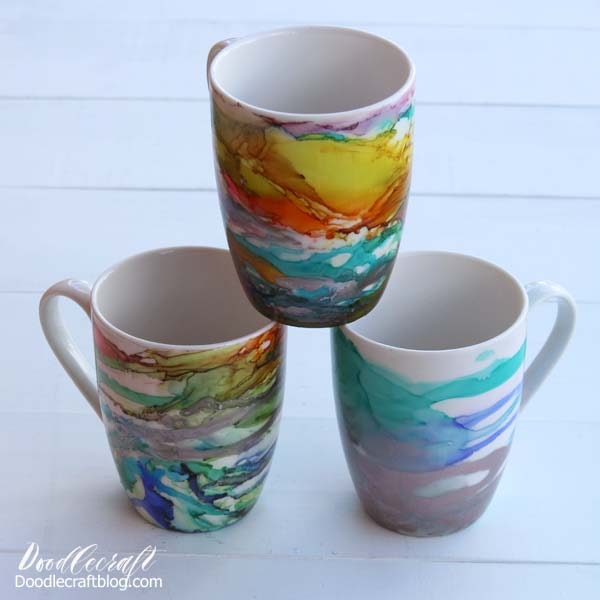 DIY Upcycle Spray Painted Coffee Mugs