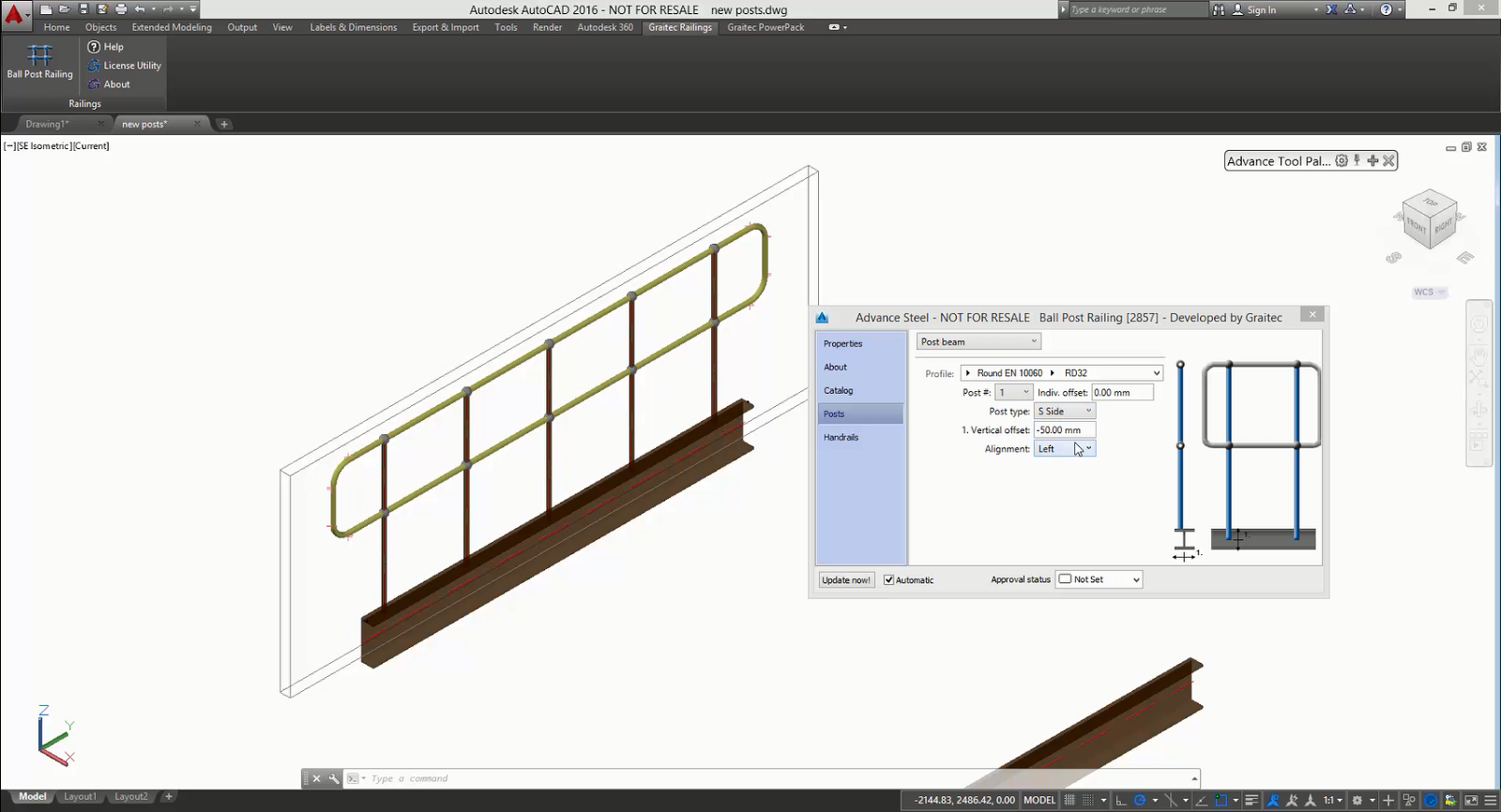Revit AddOns Railing Designer for Advance Steel