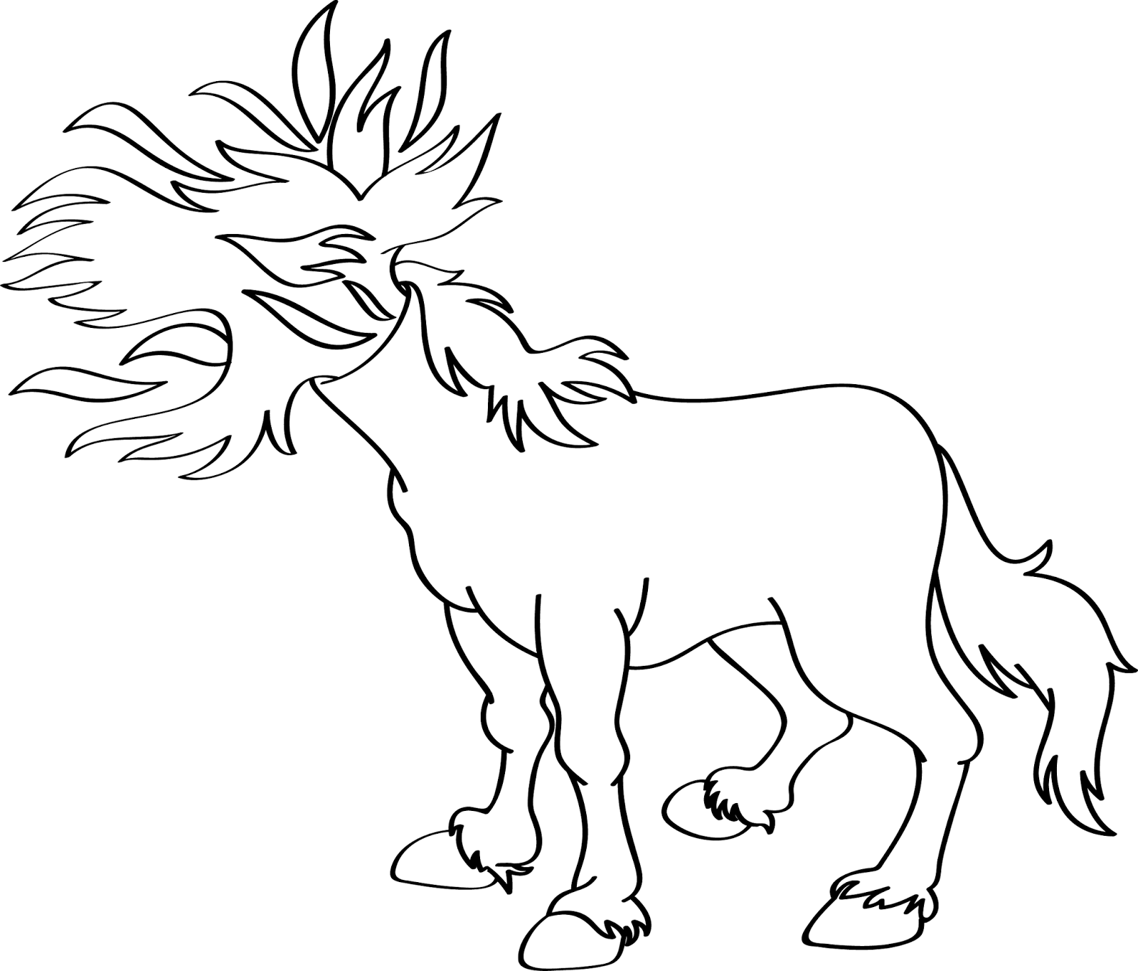 Desenho Mula sem cabeça para colorir e imprimir