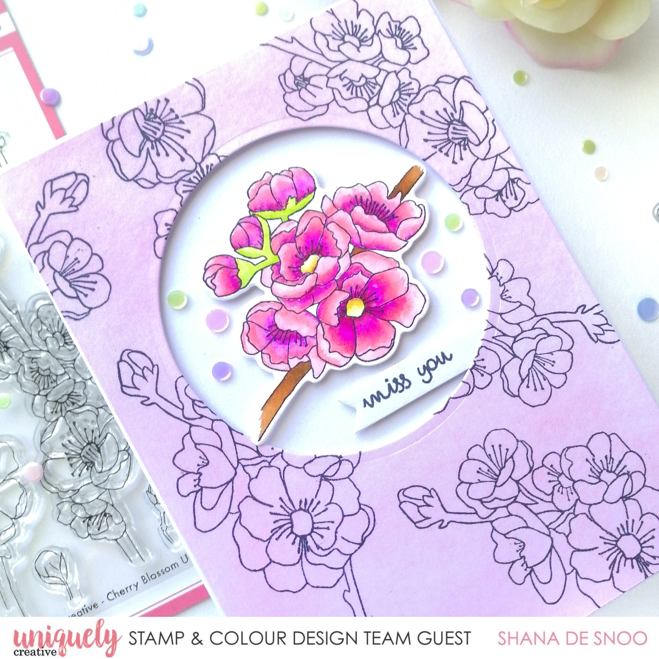 Cherry blossom stamp (contour)  Lesia Zgharda flower clear stamps