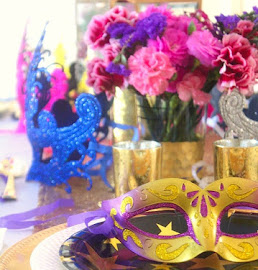 Masquerade Decorations, Masquerade Party Decor, Pink and Gold