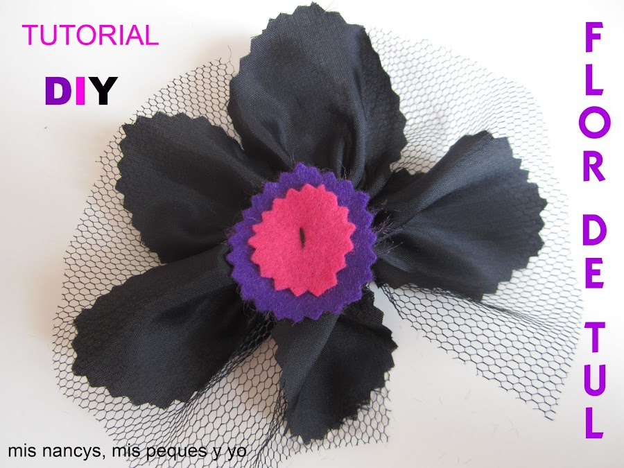 mis nancys, mis peques y yo, tutorial facil DIY flor de tul