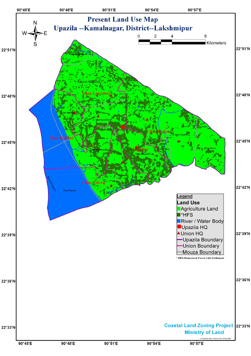 Kamalnagar Upazila Mouza Map Lakshmipur District Bangladesh
