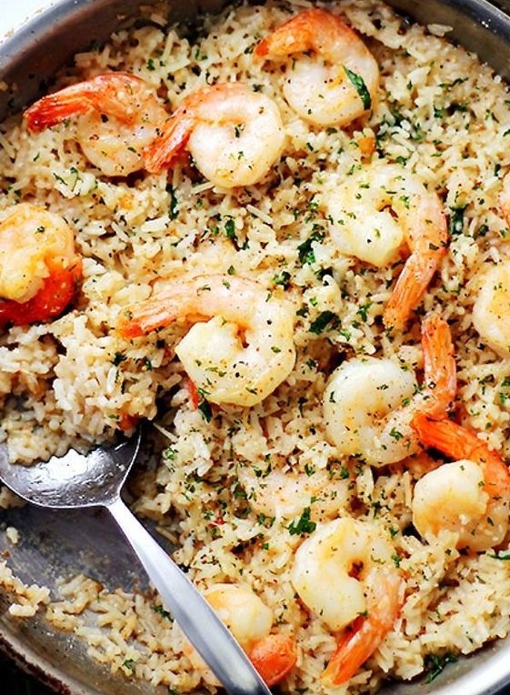 Garlic Butter Shrimp and Rice Recipe Cookstoriess