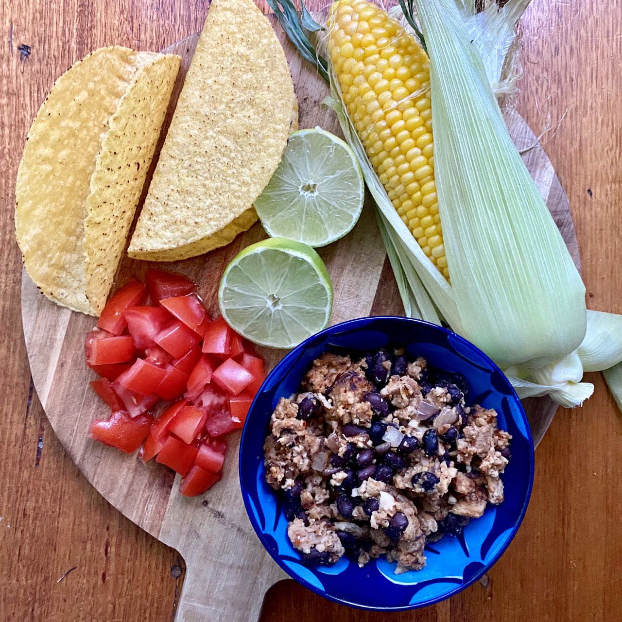 Green Gourmet Giraffe Tempeh black bean taco filling