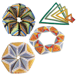 geometric beadwork bead beaded contemporary patterns beads bracelet seed kaleidocycle antwerp kim van peyote bracelets triangles beading stitch flat hexaflexagons