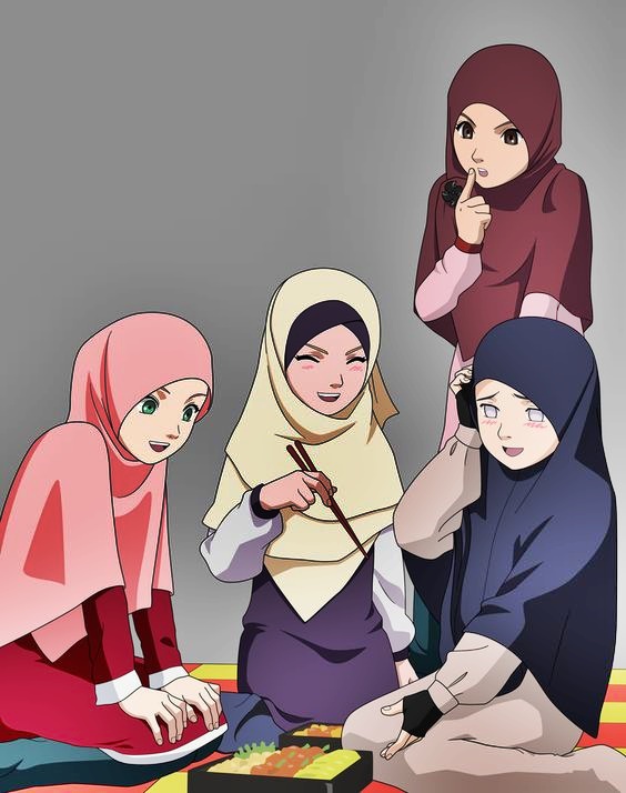 Gambar Kartun Animasi Muslimah Keren Cantik Lucu Dan Sedih Terbaru