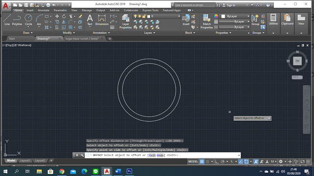 Tutorial Cara menggunakan Perintah Offset di AutoCAD