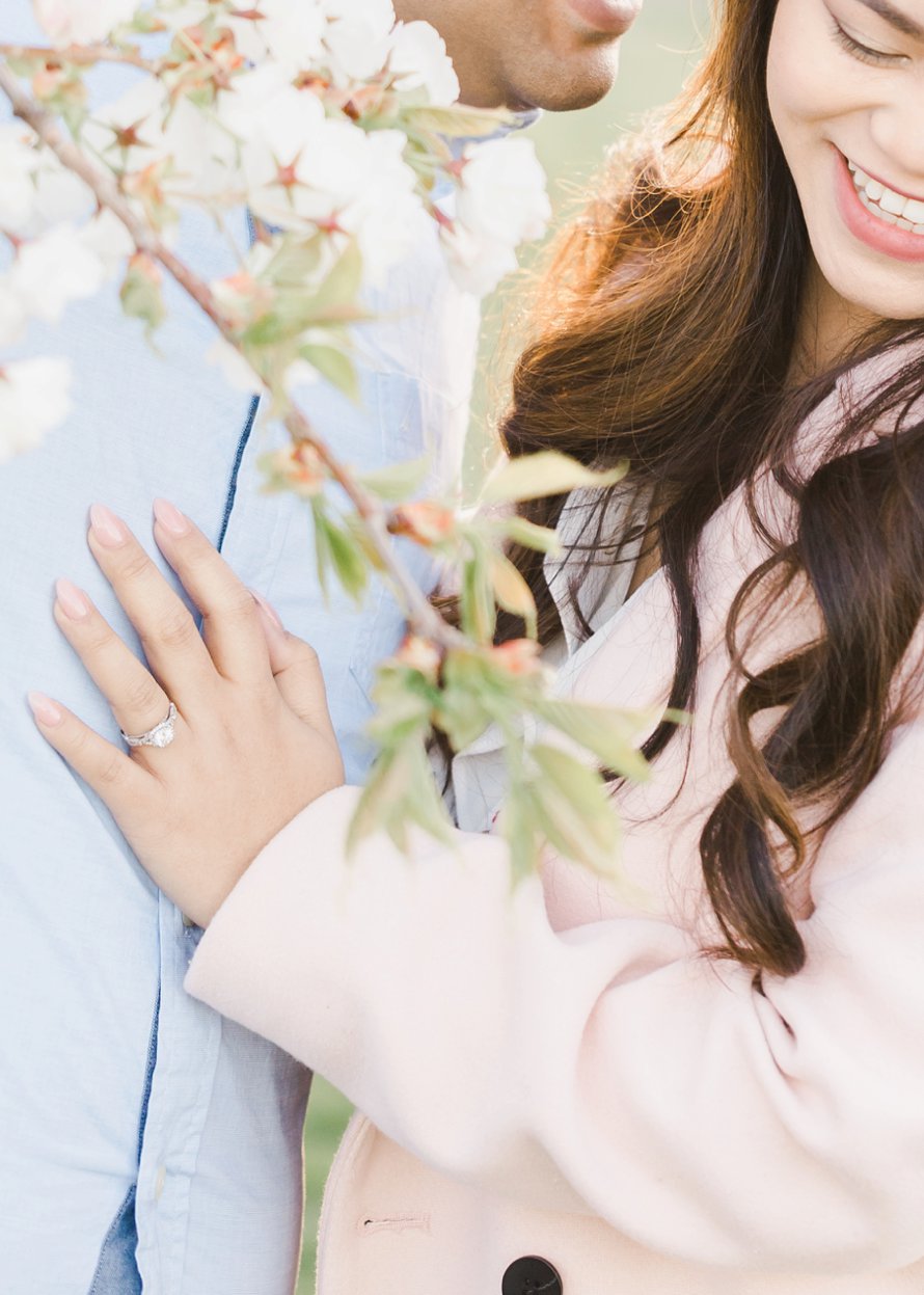 Spring Engagement Session-Cherry Blossom Photography- Seattle Wedding Photographers-Something Minted