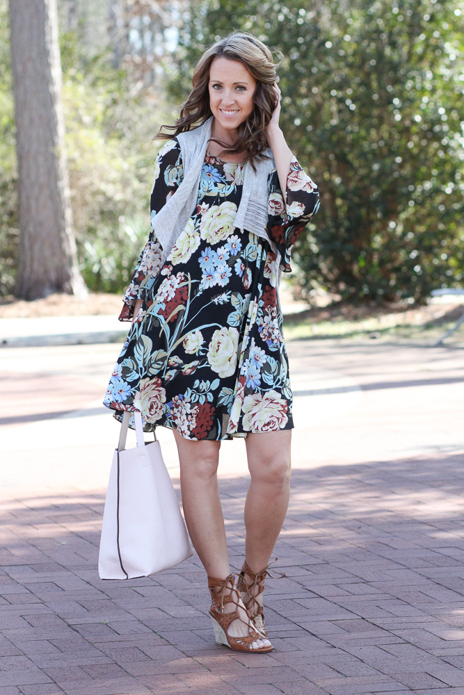 Two Peas in a Blog: Floral Swing Dress + Link Up