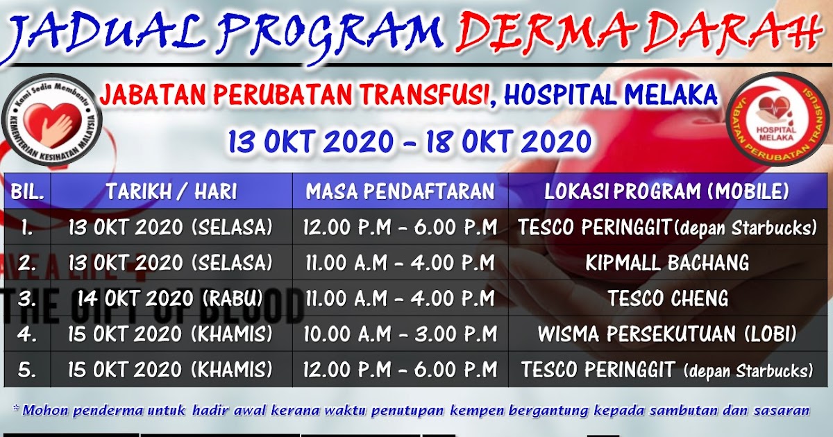 Jabatan Perubatan Transfusi (Tabung Darah), Hospital Melaka