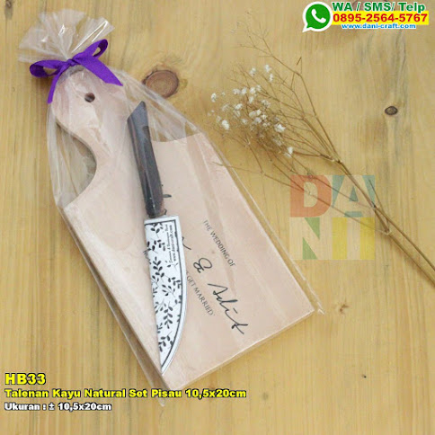 Talenan Kayu Natural Set Pisau 10,5x20cm