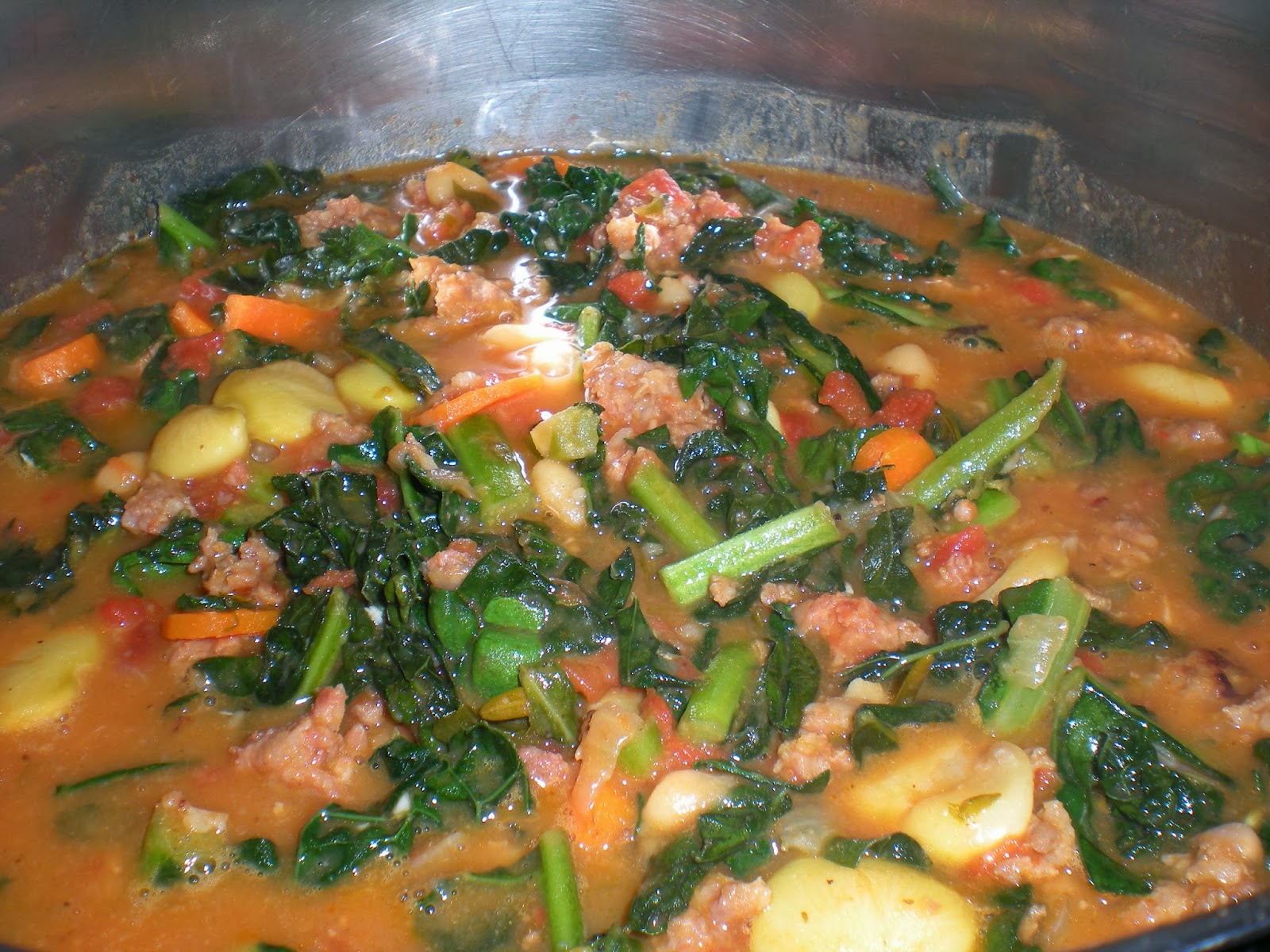 CaMeals Sausage, Kale, Lima Bean Stew