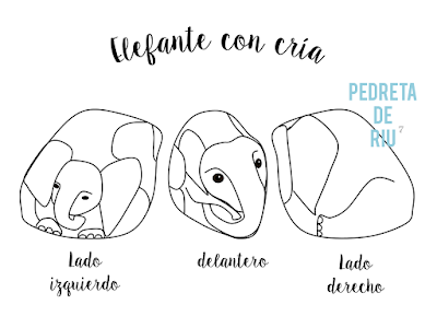 COMO PINTAR PIEDRAS CON ELEFANTE CON CRÍA PASO A PASO