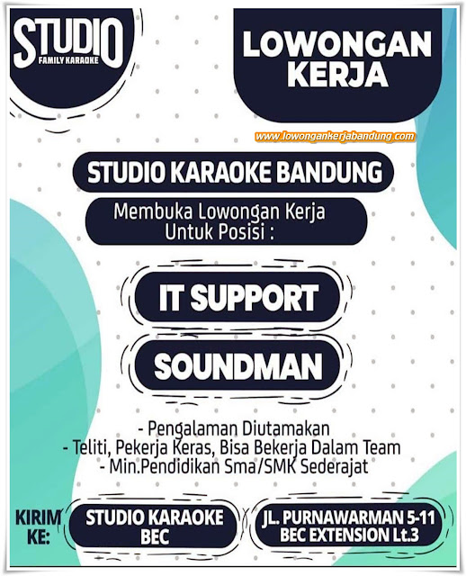 Lowongan Kerja Bandung Karyawan Studio Karaoke Bandung