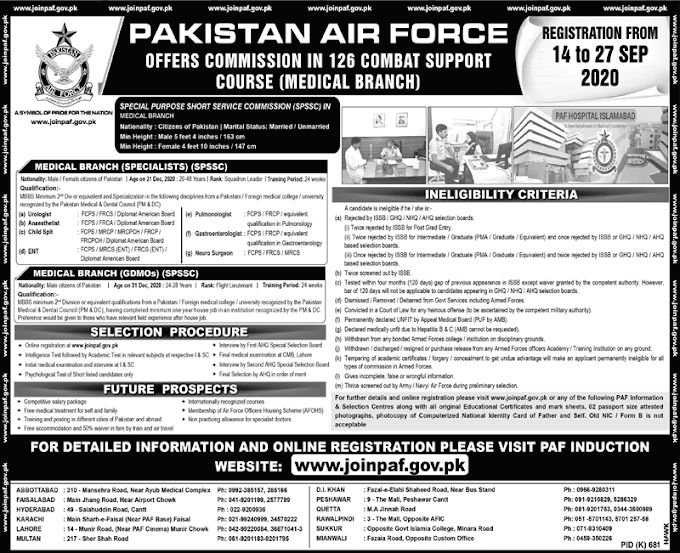 Join Pakistan Air Force PAF 2020 Apply Online Now