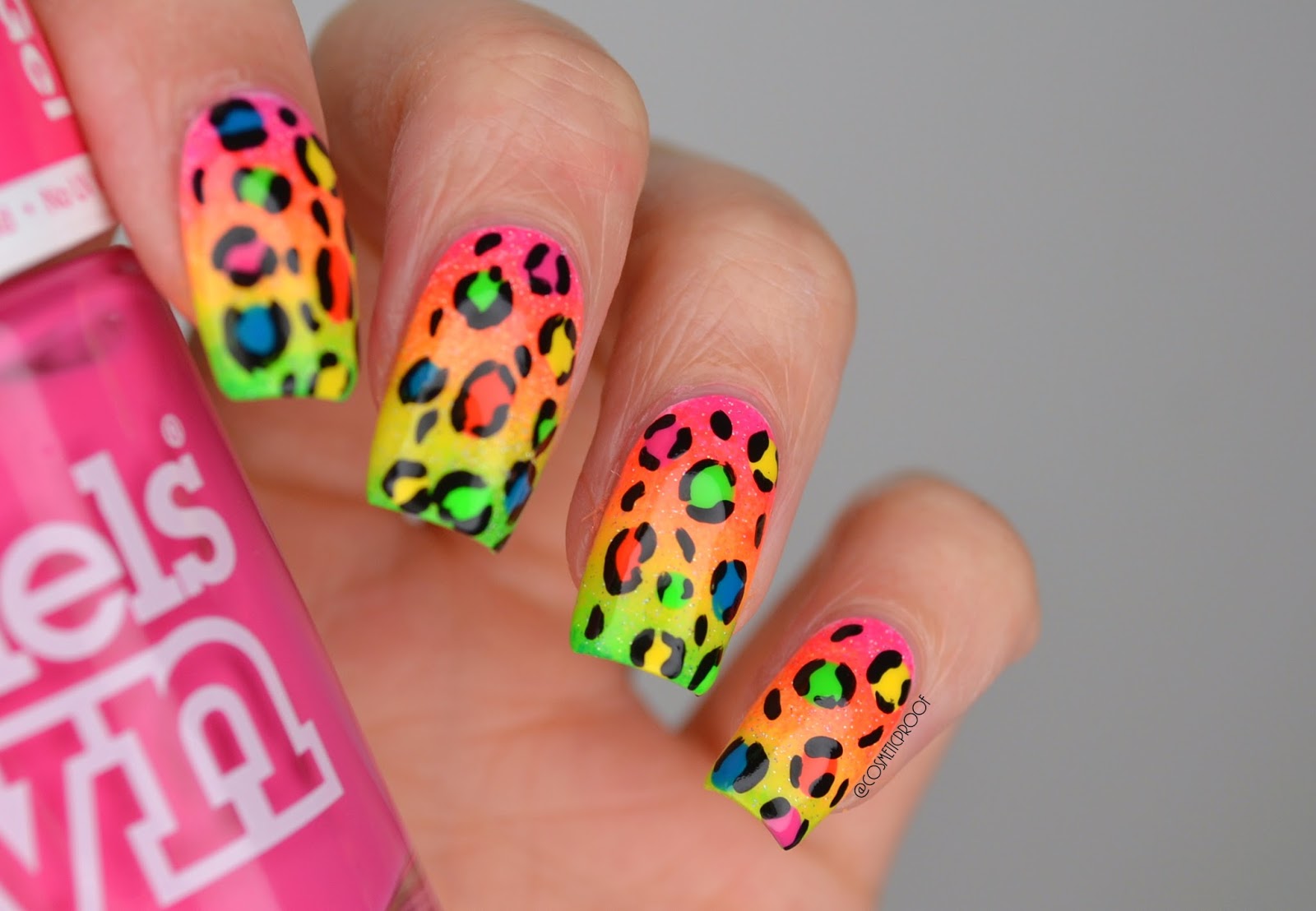 3. Lisa Frank Glitter Nail Design - wide 2