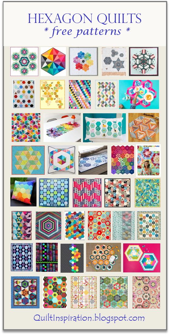 Quilt Inspiration: Free pattern day ! Hexagon quilts
