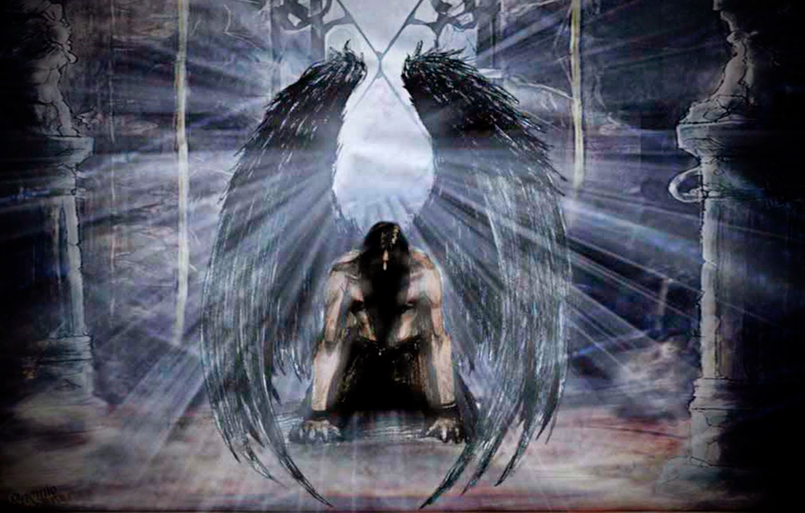 imágenes de ángeles caidos oscuro alas rotas