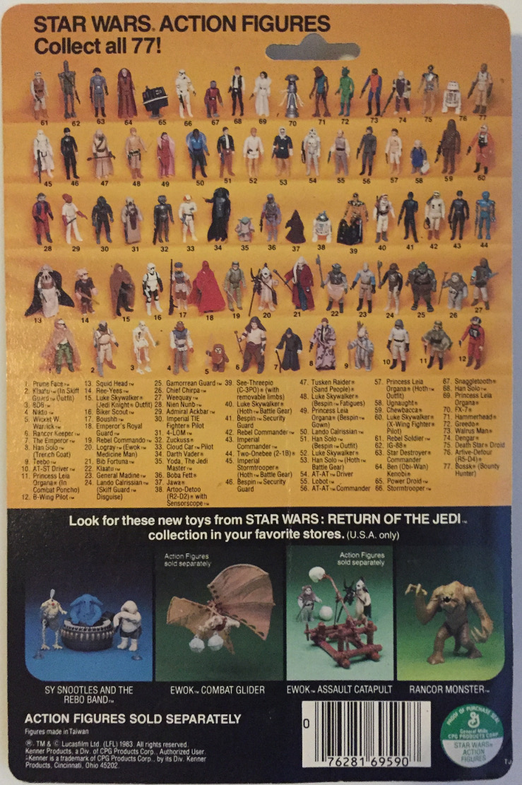 Luke Skywalker Jedi Knight Outfit, Kenner, 1983, Vintage Star Wars, 77 Back, Carded, MOC