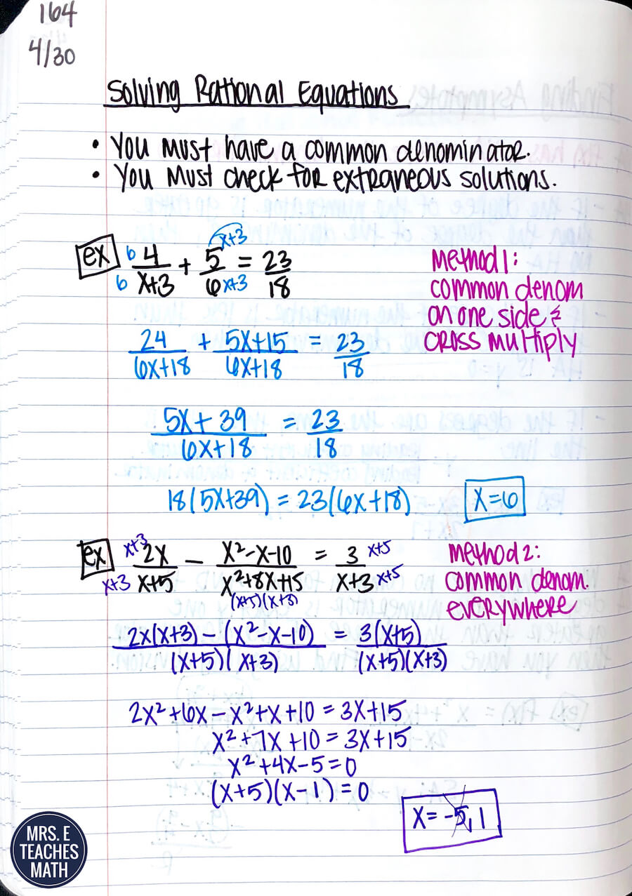 Solving Rational Equations INB Pages Mrs E Teaches Math solving-rational-equations-inb-pages-mrs-e-teaches-math