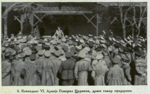  General Zuruckov. Commander of the VI-th Army, makes a speech to his Officers