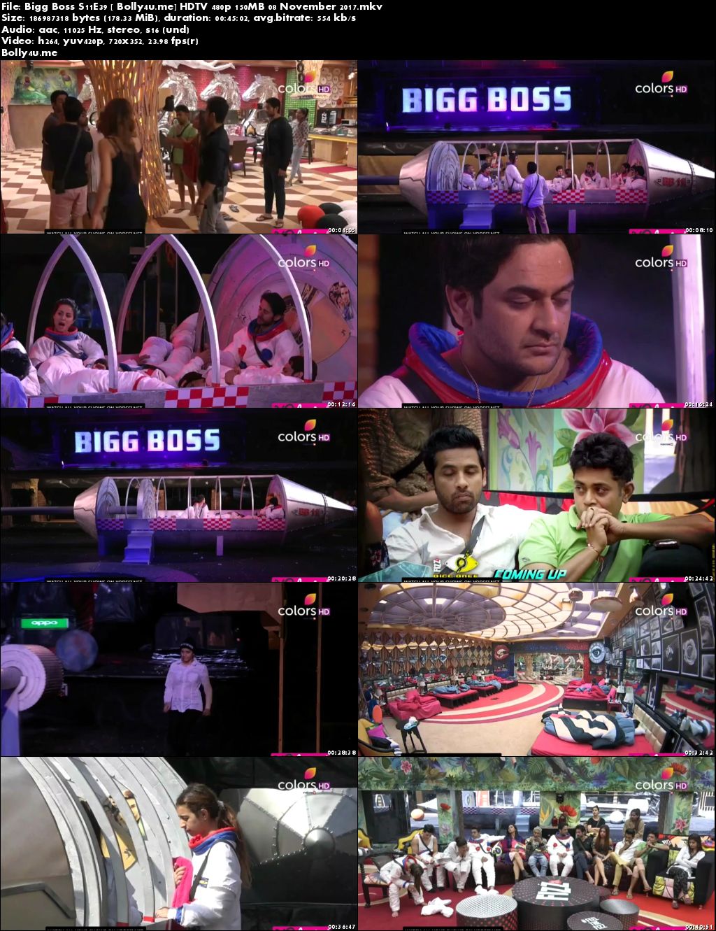 Bigg Boss S11E39 HDTV 480p 150MB 08 November 2017 Download