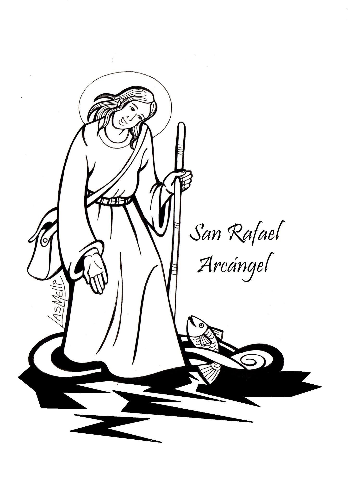 DIBUJO San Rafael Arcángel Educacion Religiosa