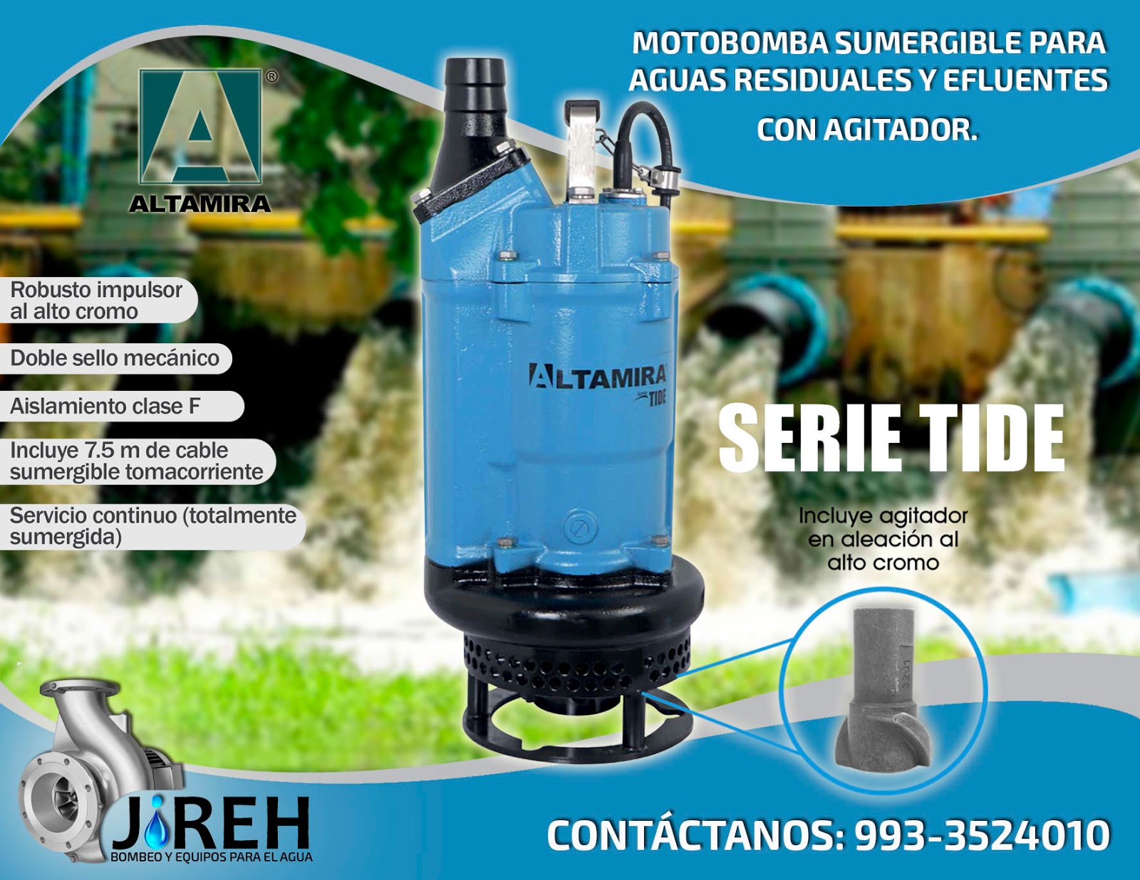Serie GRD, Bombas sumergibles para aguas residuales tirturadoras - Altamira