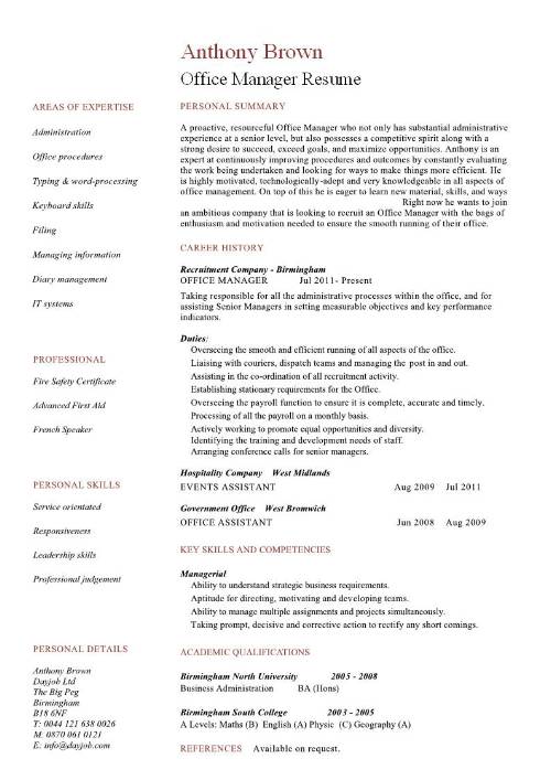 example resume for dental office manager