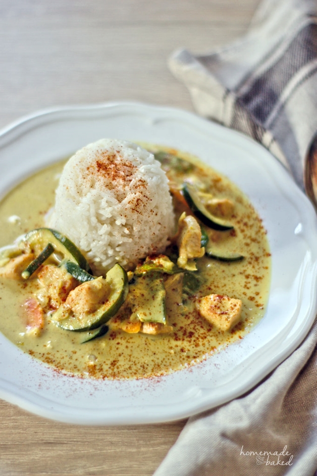 {Rezept} Erdnuss-Kokos-Curry mit Hähnchen und Reis | homemade and baked ...