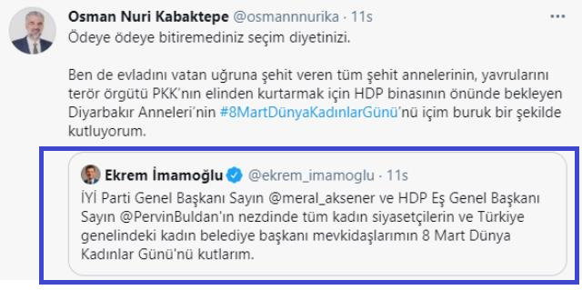 İmamoğlu'nun Kadınlar Günü Paylaşımına Ağır Tepkiler