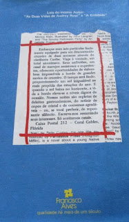 Vingança em alto-mar. Frank De Felitta. Editora Francisco Alves. 1981. Tradução de Luiz Horário da Matta. Contracapa.