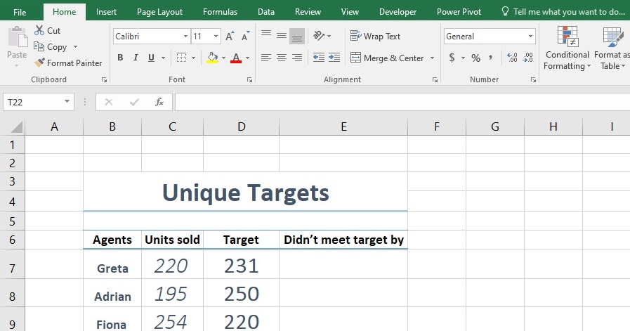 How to create a unique target chart in Excel