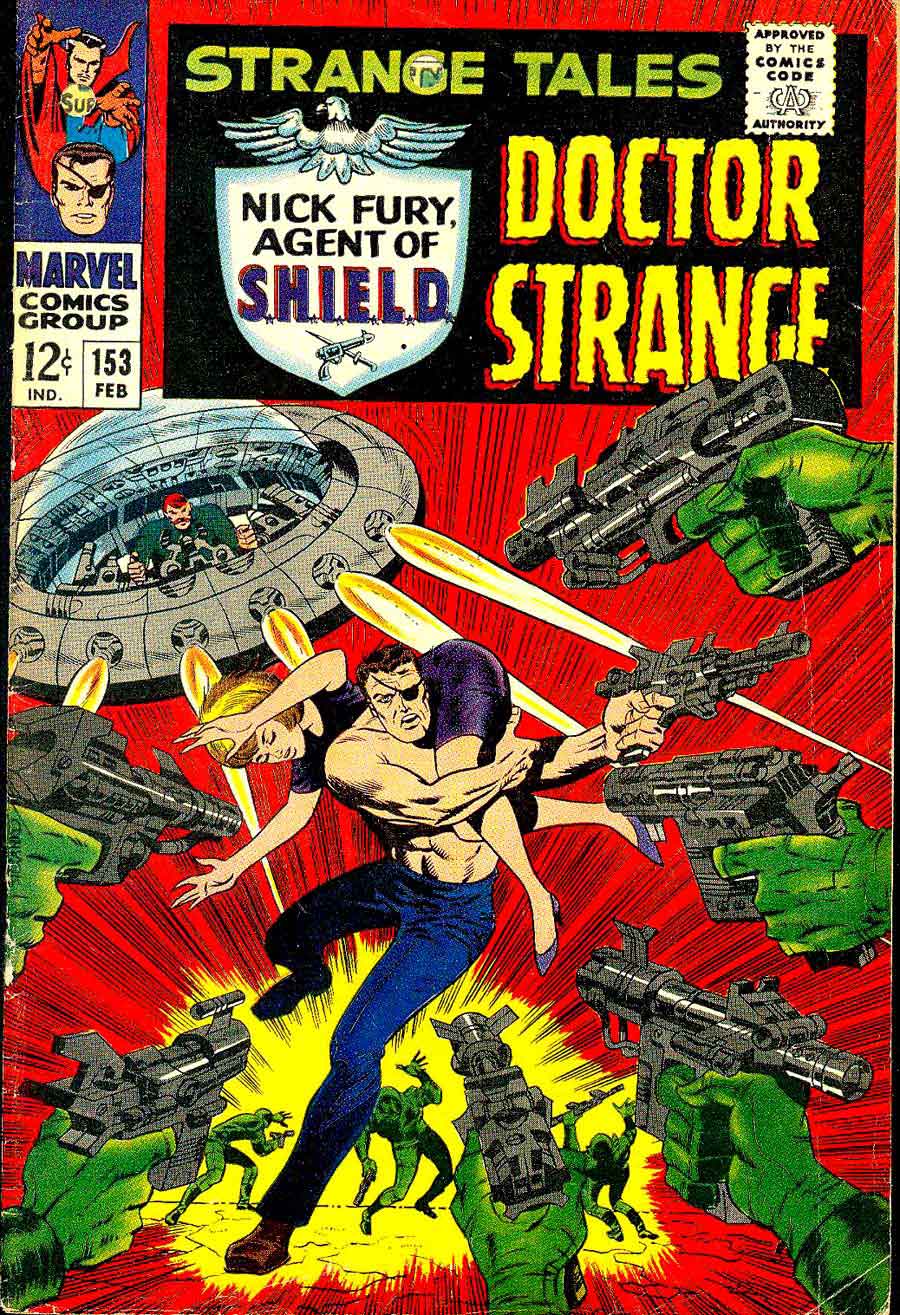 Strange Tales v1 #153 nick fury shield comic book cover art by Jim Steranko